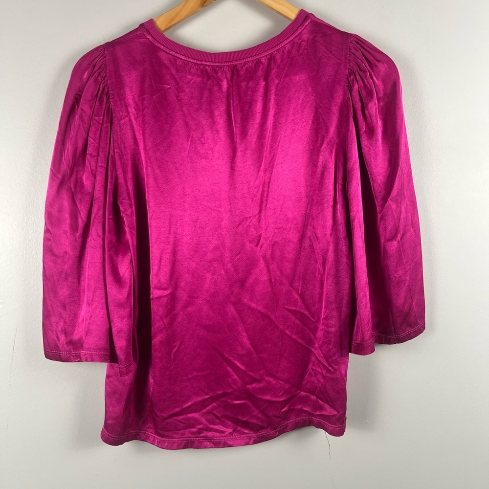 Nation LTD Donna Bell Sleeve top in miss magenta size small - Picture 8 of 9